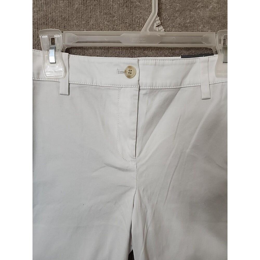 Talbots Perfect Crop Pants Womens 6 Petite White Slim Leg Stretch NEW - Picture 2 of 9
